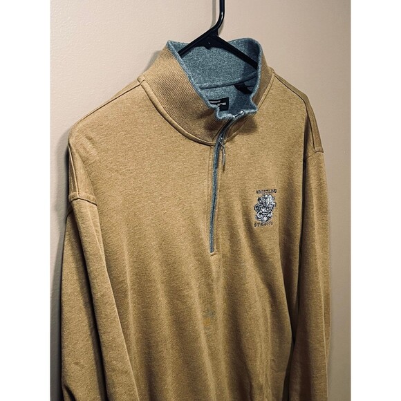 Carnoustie Sweater Mens XL 2XL Brown Whistling Straits Golf 1/4 Zip Pullover - Picture 2 of 8